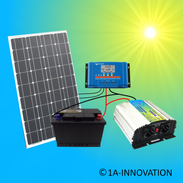 Solaranlage 100W Komplettpaket 220V Solarmodul Solarpanel Gartenhaus Garten