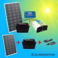 Solaranlage Komplette 220V TÜV 2x 100Ah Akkus 200W...