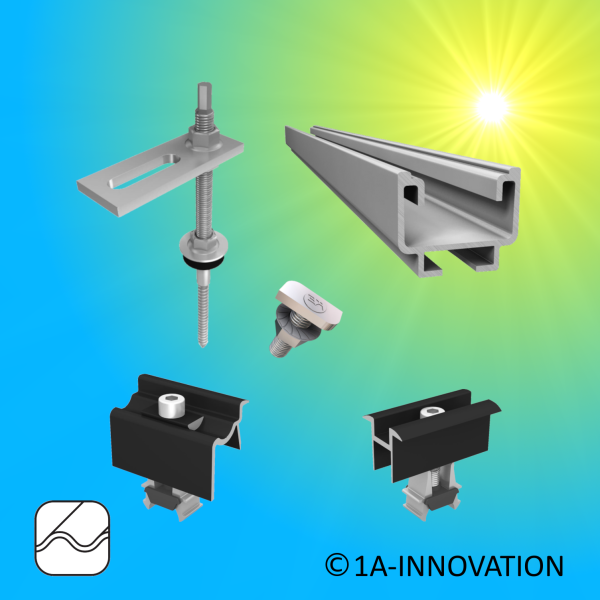 Montage-Set Stockschraube für 2 Solarmodule