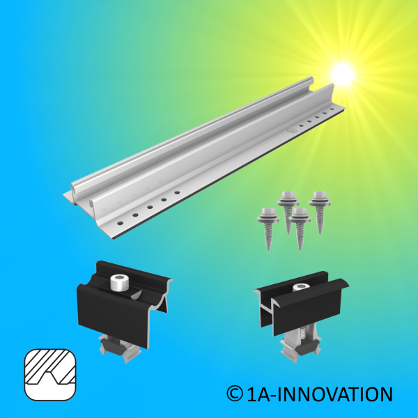 Montage-Set K2 MiniRail für Trapezblechdach Kurzschiene